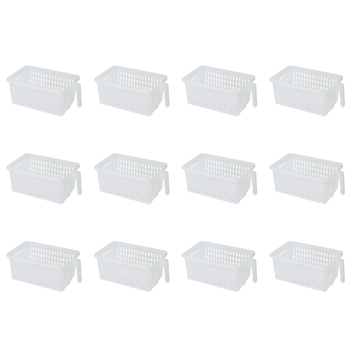 12PK Homeleisure Fridge Basket Small Clear Kitchen Cooking 