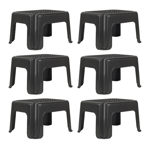 6PK Homeleisure Plastic Bathroom/Shower Caddy Charcoal