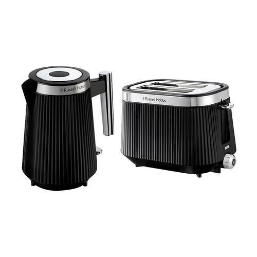 Russell Hobbs Bronte Black Kettle Black/Silver & 2 Slice Bread Toaster Black