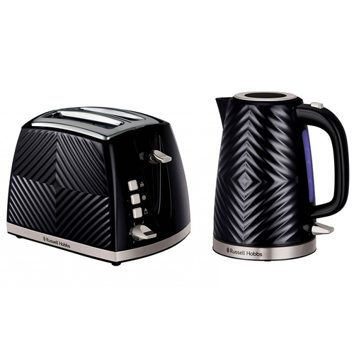 Russell Hobbs 1.7L Groove Kettle & 2-Slice Toaster Combo Black 