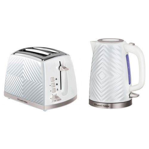 Russell Hobbs 1.7L Groove Kettle & 2-Slice Toaster Combo White