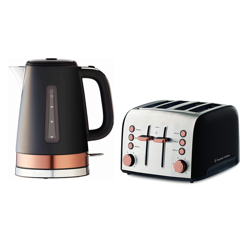 Russell Hobbs Brooklyn Kettle & 4 Slice Toaster Copper Combo