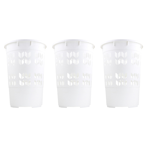 3PK Homeleisure Hamper Space Saver White Laundry Cleaning 