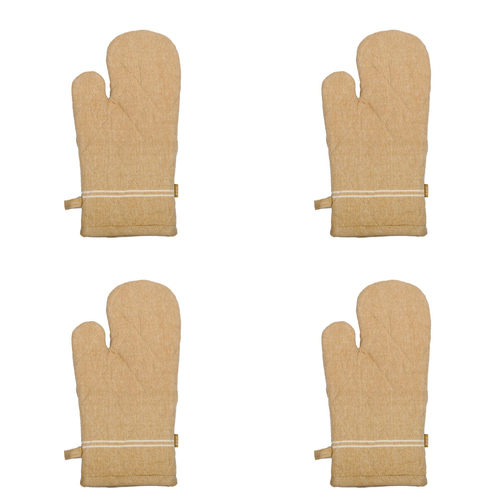 4PK Belle Kumas Single Cotton Oven Glove Mitt 32x18cm - Tuscan Olive