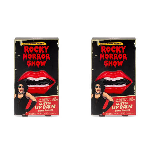 2PK Rocky Horror Show Tinned Scented Moisturising Glitter Lip Balm Cherry