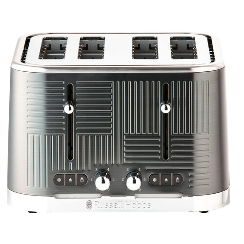 Russell Hobbs Geo Stainless Steel 4 Slice Toaster Black
