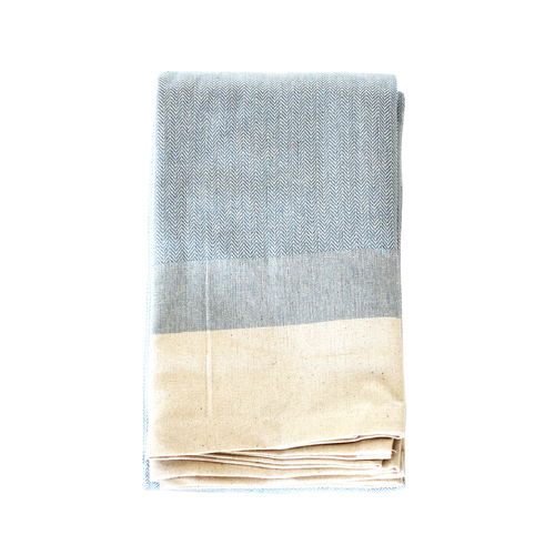 Raine & Humble Cotton Herringbone Tablecloth 240cm Artichoke Blue