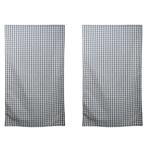 2PK Belle Gingham Cotton Table Runner 150x45cm Rectangle - Blueberry