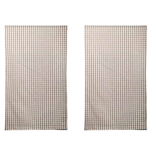 2PK Belle Gingham Cotton Table Runner 150x45cm Rectangle - Ash