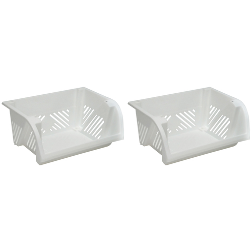 2PK Homeleisure Large Vegetable Tidy White Kitchen Cooking 