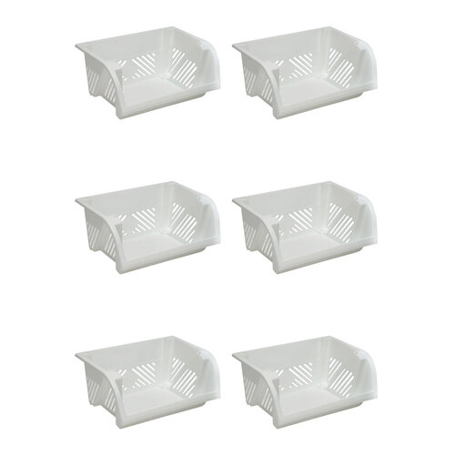 6PK Homeleisure Large Vegetable Tidy White Kitchen Cooking 