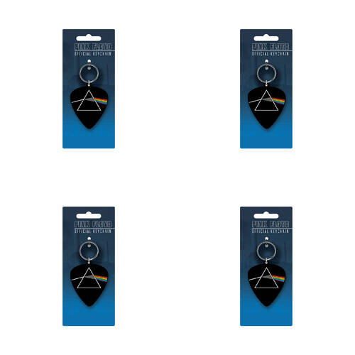 4PK Pink Floyd Plectrum PVC Rubber Durable Keyring/Keychain 4x9cm