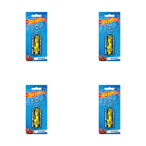 4PK Hot Wheels Since 1968 PVC Keyring Hanging Accessory 4x9cm