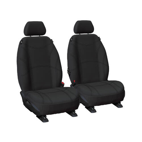 Getaway Neoprene Front Black Seat Covers Stitch Landcruiser 200 Series 2009-2021