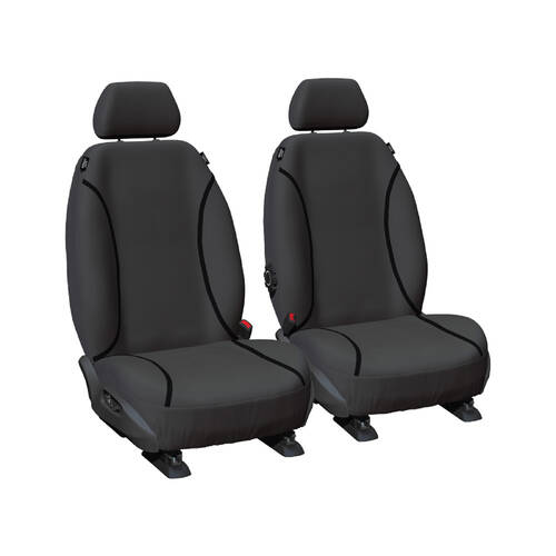 Tradies Canvas Front Grey Seat Covers - Landcruiser Troop Carrier 2007 On