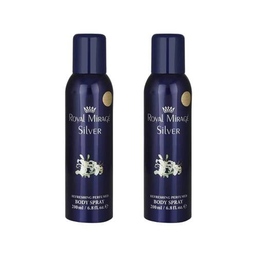 2PK Royal Mirage Silver Body Fragrance Spray For Women 200ml