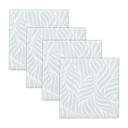 4pc Rayell Ceramic Printed Coasters Leaf Love Grey