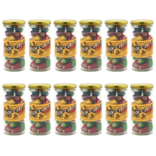 12PK Melbourne Fruit Rocks Rock Candy Sweet Confectionery Lollies 170g Handmade