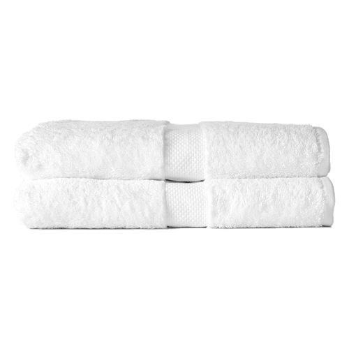 2pc Canningvale Royal Splendour Bath Sheet Set White