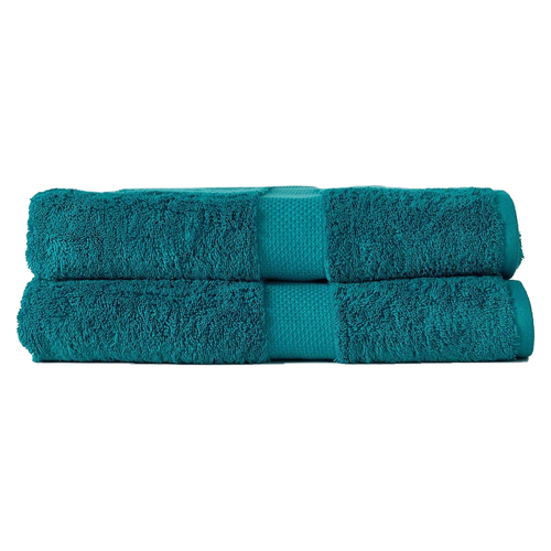 2pc Canningvale Royal Splendour Bath Sheet Set Oceano Teal