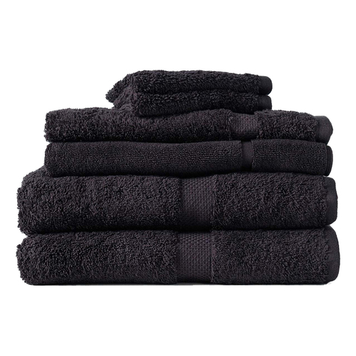 6pc Canningvale Royal Splendour Home Decor Bathroom Towel Set Black