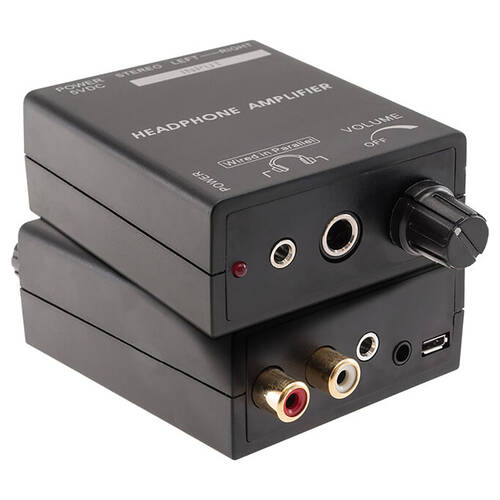 Pro2 Headphone Amplifier w/ Stereo 3.5mm & RCA Inputs Compact 97x64mm Black