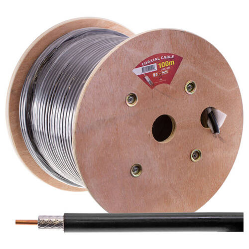 Doss LL400 50OHM Coaxial Cable Cord Low Loss Heavy Duty Roll Black 100M