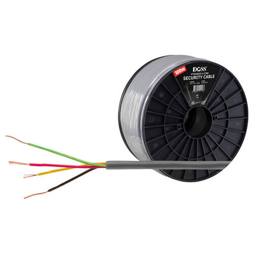 Doss 4-Core Security Alarm Cable Copper Wire Cord Lead Roll Reel Grey 100M