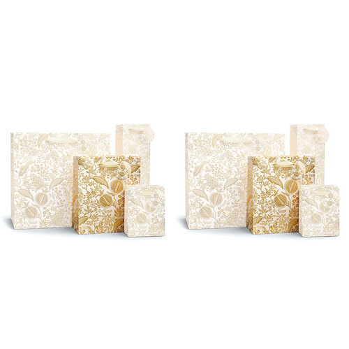 2PK Rifle Paper Co Gift Bag w/ Ribbon 20.5x24cm Medium - Pomegranate