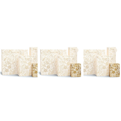 3PK Rifle Paper Co Gift Bag w/ Ribbon 11x12cm Small - Pomegranate