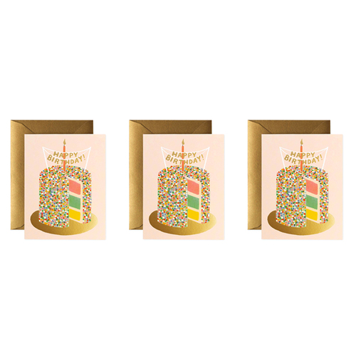 3x Rifle Paper Co 10.7x14cm Blank Single Greeting Card w/ Envelope - Layer Cake