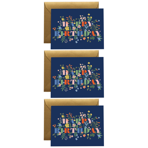 3PK Rifle Paper Co Single Card w/ Envelope Mayfair Birthday 11x14cm