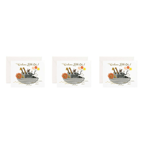 3PK Rifle Paper Co Single Card w/ Envelope Noah's Ark 10.7x14cm
