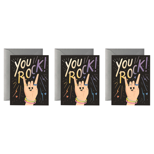 3PK Rifle Paper Co Single Card w/ Envelope You Rock 10.7x14cm