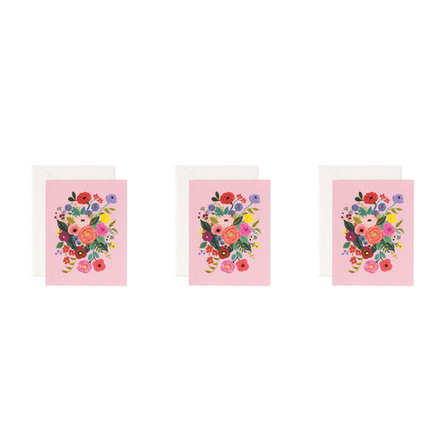 3PK Rifle Paper Co Single Card w/ Envelope Garden Party Rose 10.7x14cm
