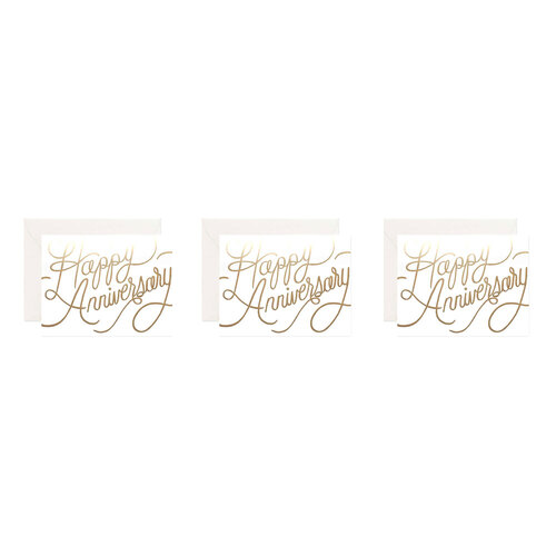 3PK Rifle Paper Co Single Card w/ Envelope Happy Anniversary 10.7x14cm