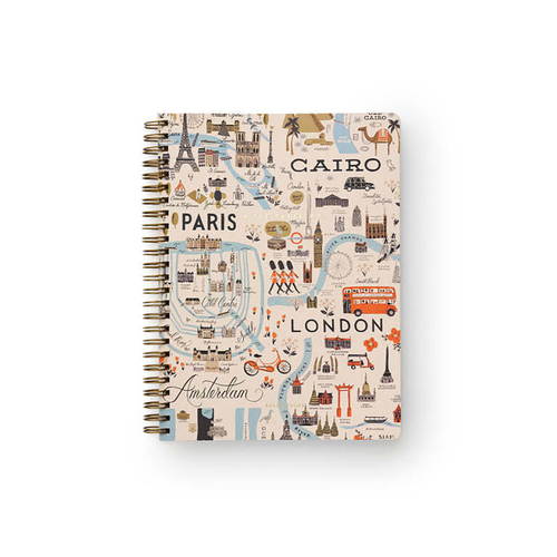 Rifle Paper Co A5 Spiral Notebook Ruled Bon Voyage 150-Pages