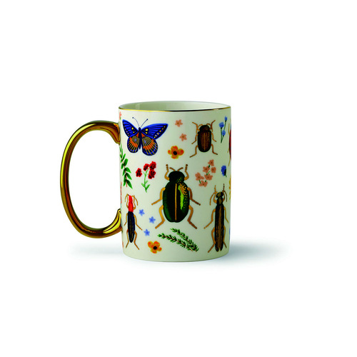 Rifle Paper Co Porcelain Mug Gilded Rim Coffee/Beverage - Curio