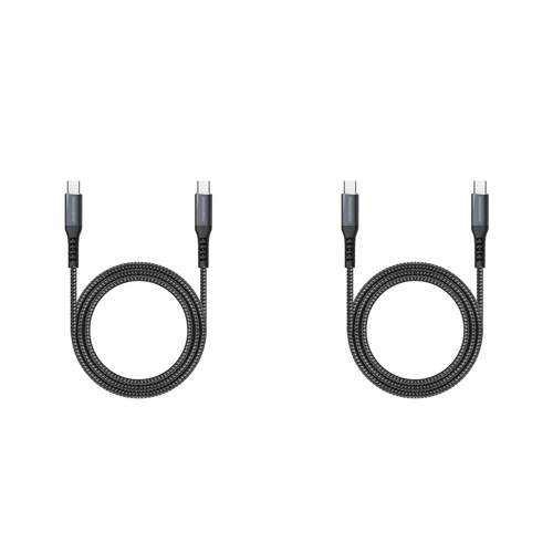 2PK Rockrose Powerline CC1 3A 60W 1M USB-C to USB-C Charge/Data Sync Cable