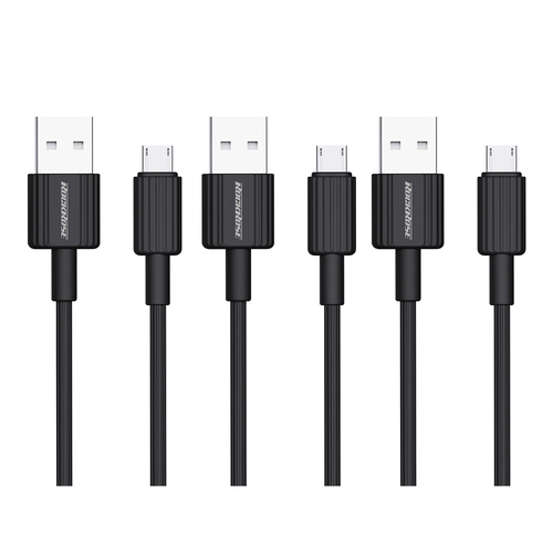 3PK RockRose Arrow AM 2.4A 1m USB-A to Micro USB Charge & Sync Cable