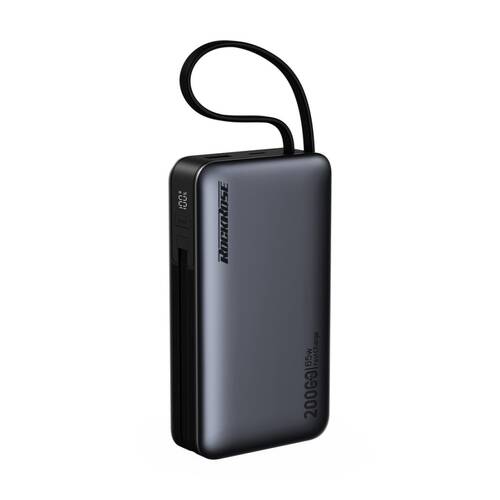 Rockrose Mobile Powerbank Quick Charge Built-In Cables USB-C & Lightning 3m