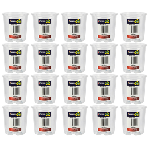 20PK Homeleisure Reko Pot 100mm Clear Outdoor Garden 