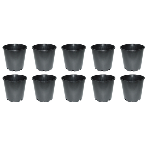 10PK Homeleisure Reko Pot 175mm Black Outdoor Garden 