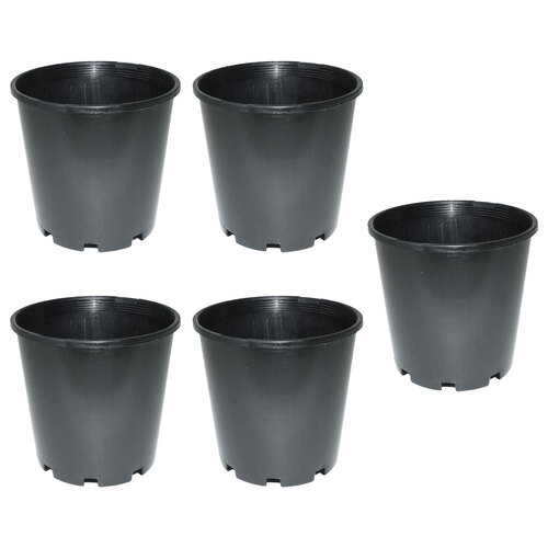 5PK Homeleisure Reko Pot 175mm Black Outdoor Garden 