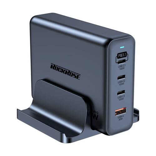 Rockrose Infinito G240 240W 4-Port Charging Station Space Grey
