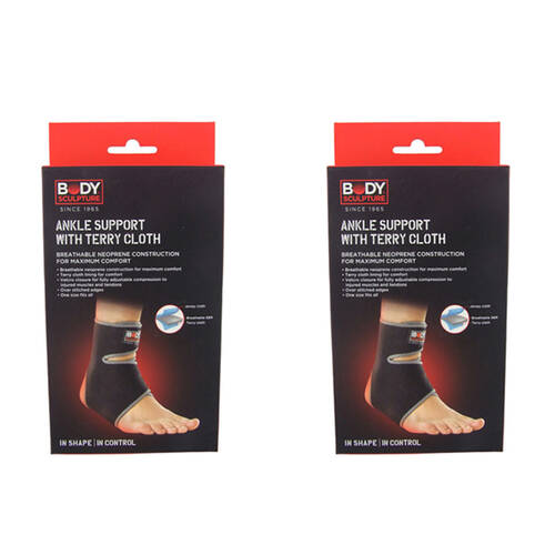 2PK Body Sculpture Breathable Ankle Support Wrap Compression Protector Neoprene