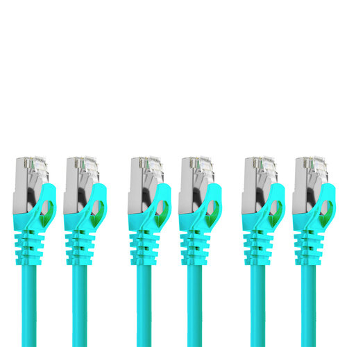 3PK Cruxtec RJ45 LAN CAT7 10GbE 30cm Triple Shielding Ethernet Cable - Green