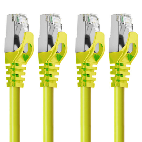 2PK Cruxtec RJ45 LAN CAT7 10GbE 2m Triple Shielding Ethernet Cable - Yellow