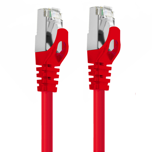 Cruxtec RJ45 LAN CAT7 10GbE 20m Triple Shielding Ethernet Cable - Red