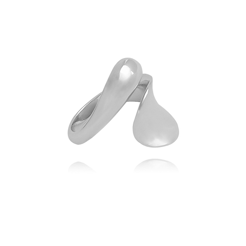 Culturesse Arcene Modern Adjustable Hug 2.3cm Open Ring - Silver